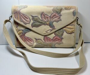 Vintage Fiona Made In Italy Floral Quilted Clutch Shoulder Bag